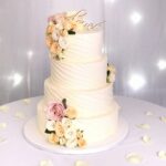 Rustic Luxury Flower Wedding Cake