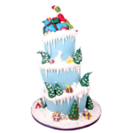 Grinch Topsy Turvy Cake