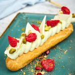 Raspberry Pistachio Éclair