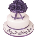 Purple Roses Birthday Cake