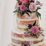 Pretty Rose Naked Wedding Cake