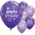 Purple Happy Birthday Balloons